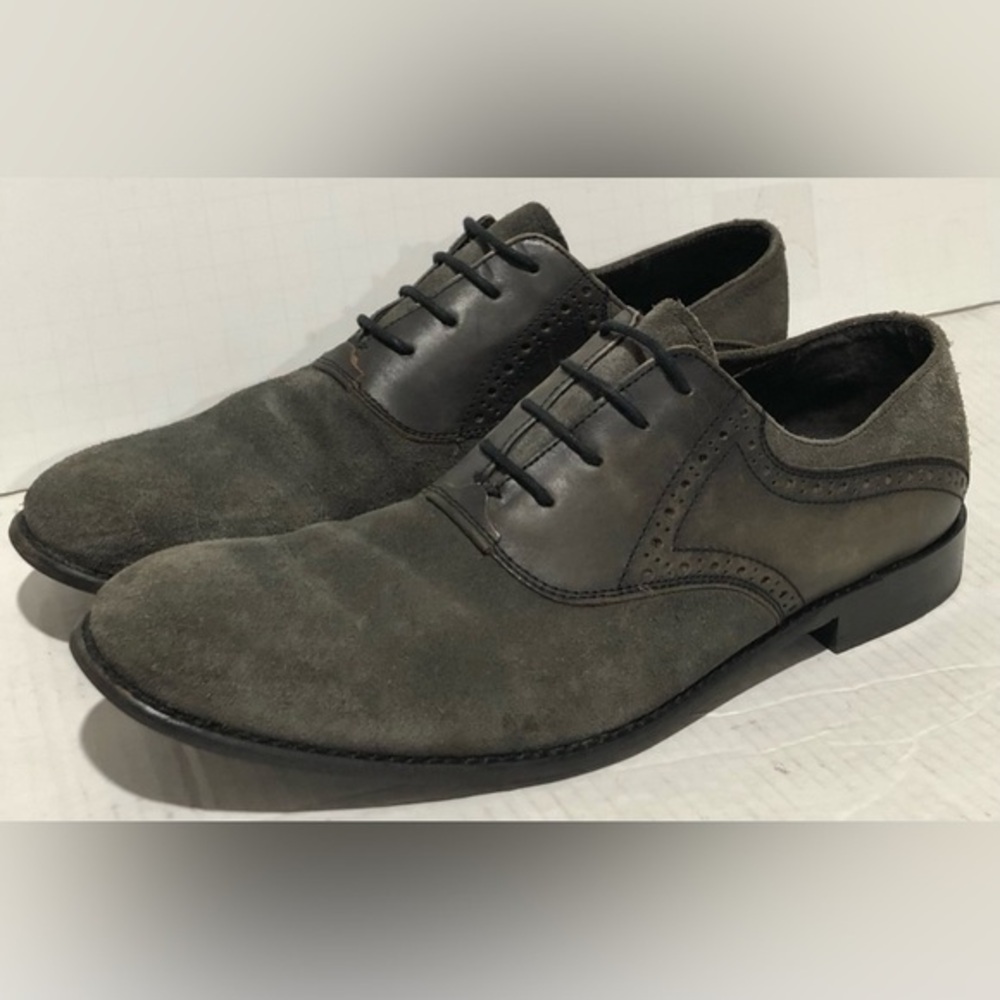 John Varvatos Leather and Suede Oxford Shoes